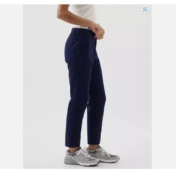 GAP Mid Rise Downtown Khakis Navy Blue Stretch Twill Minimalist Pants Size 12 - Picture 3 of 6